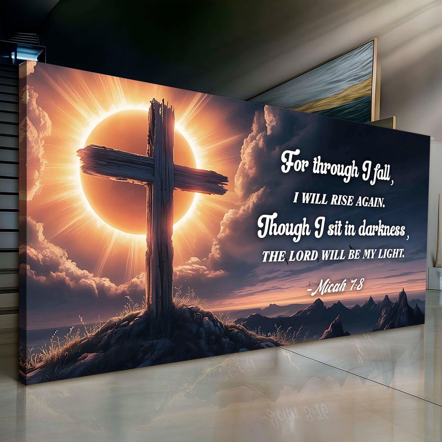 Micah 7:8 The Lord Will Be My Light Faith Canvas Art