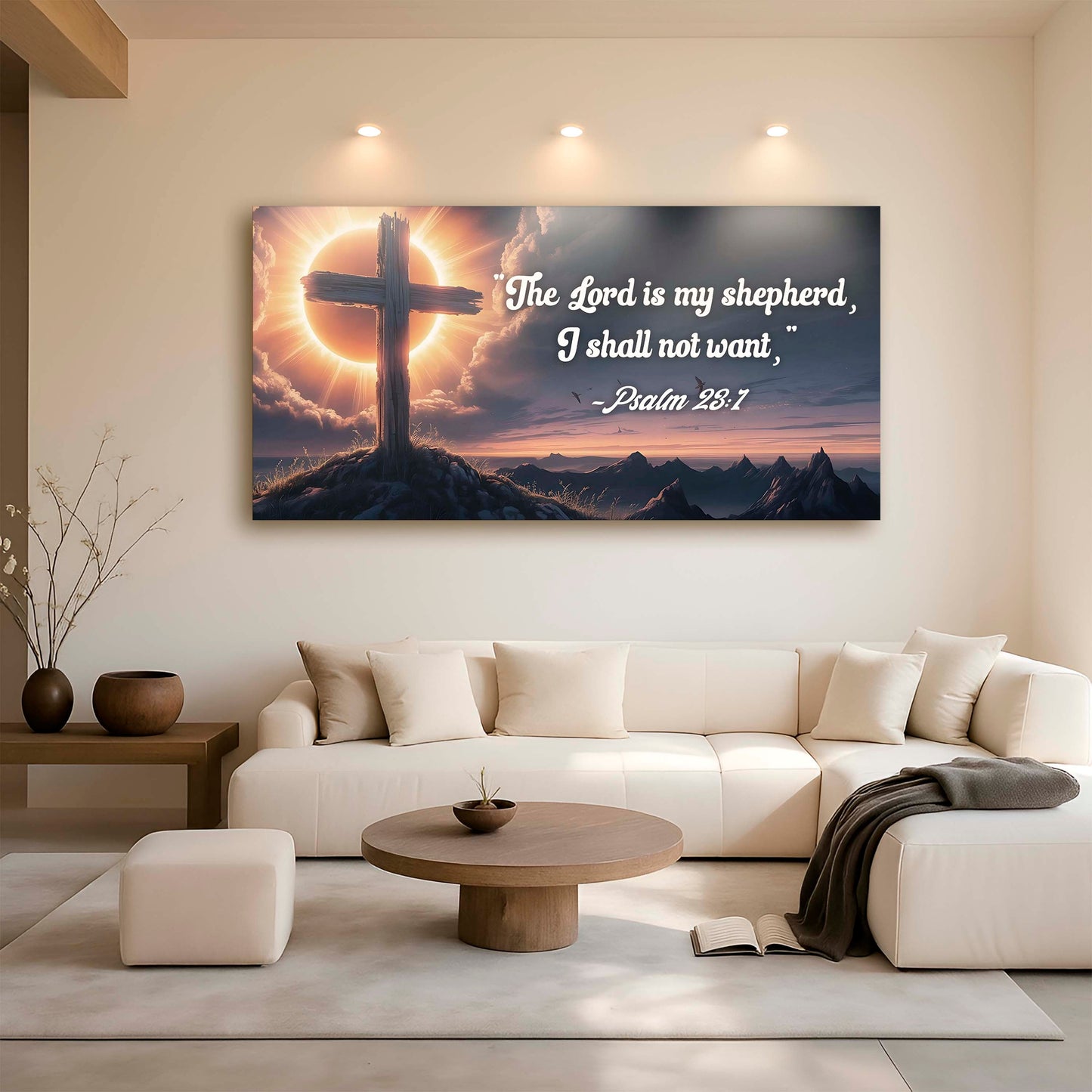 Psalm 23:1 The Lord Is My Shepherd I Shall Not Want Canvas