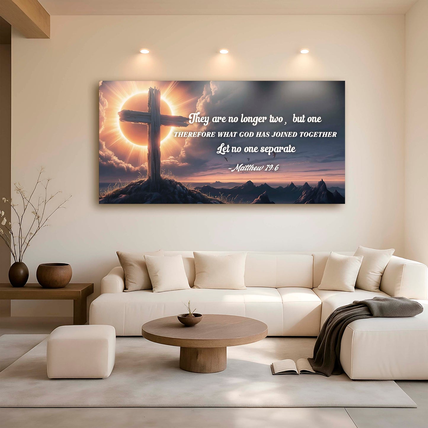 Matthew 19:6 No Longer Two But One Faith Canvas Wall Art