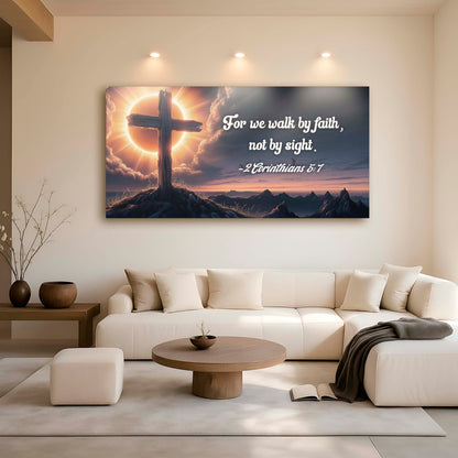 Walk by Faith Cross and Eclipse canvas shown in a styled room setting, view 5