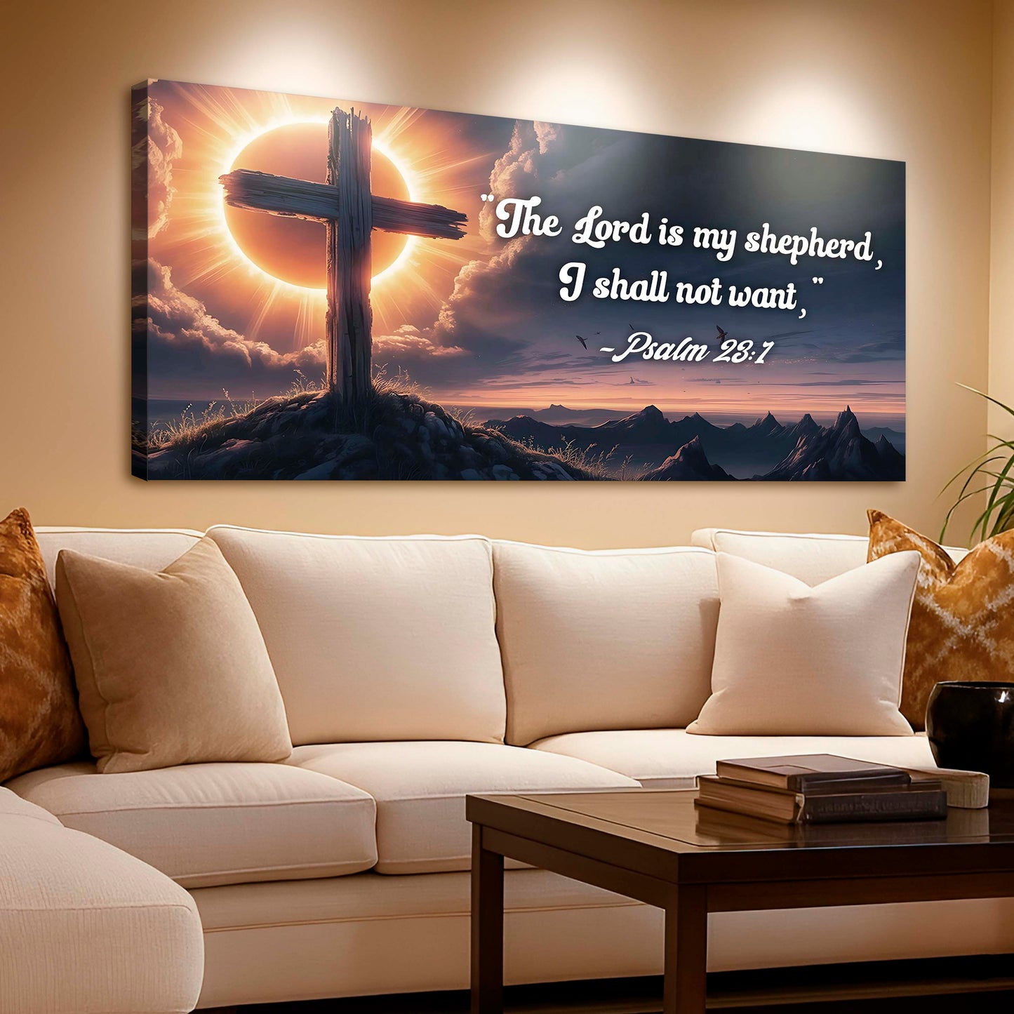 Psalm 23:1 The Lord Is My Shepherd I Shall Not Want Canvas