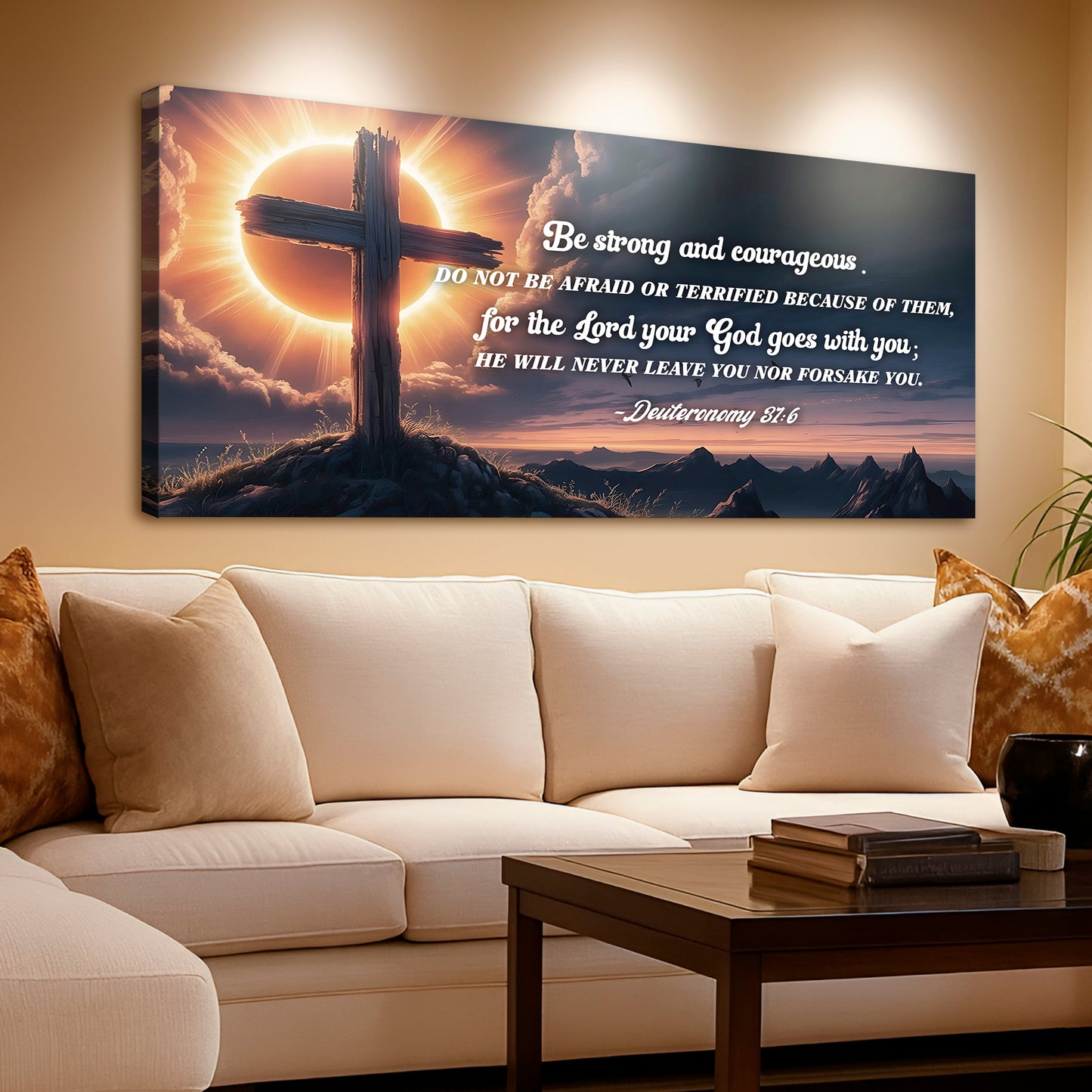 Deuteronomy 31:6 He Will Never Leave You Canvas Wall Art