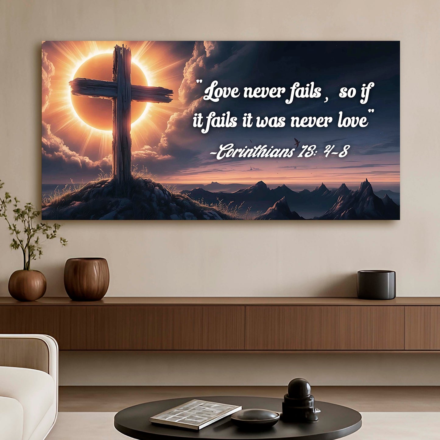 1 Corinthians 13:4-8 Love Never Fails Canvas Wall Art