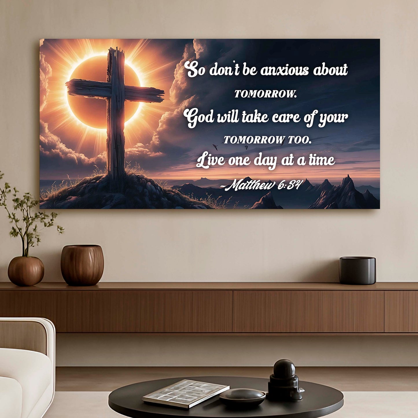Matthew 6:34 God Will Take Care of Tomorrow Canvas Art