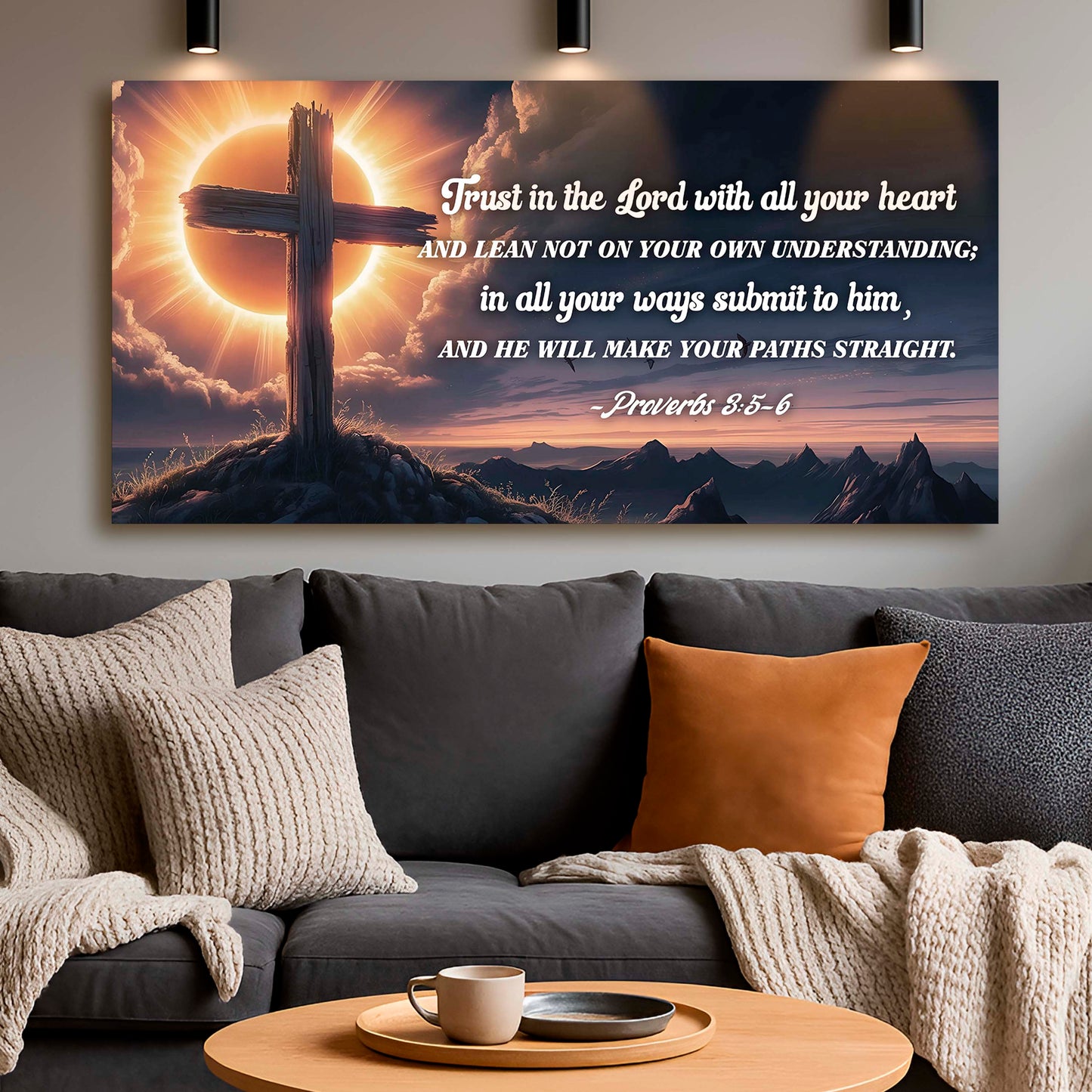 Proverbs 3:5-6 Trust in the Lord Faith Canvas Wall Art II