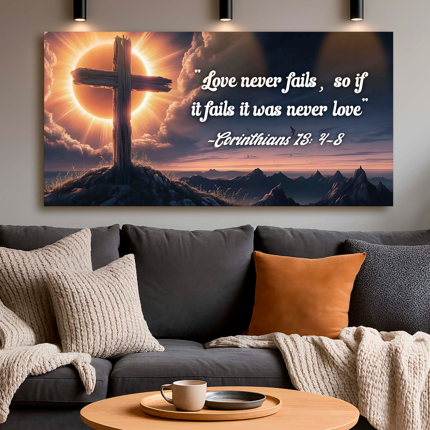1 Corinthians 13:4-8 Love Never Fails Canvas Wall Art