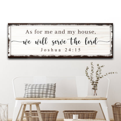 Joshua 24:15 White Plank-Look canvas shown in a styled room setting, view 2
