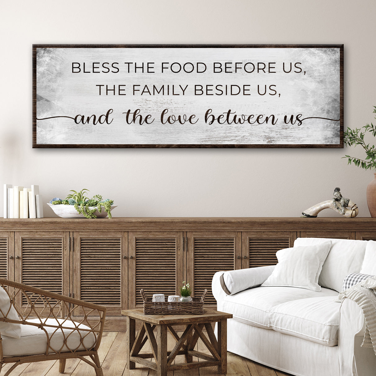 Bless The Love Between Us Couple Canvas Wall Art