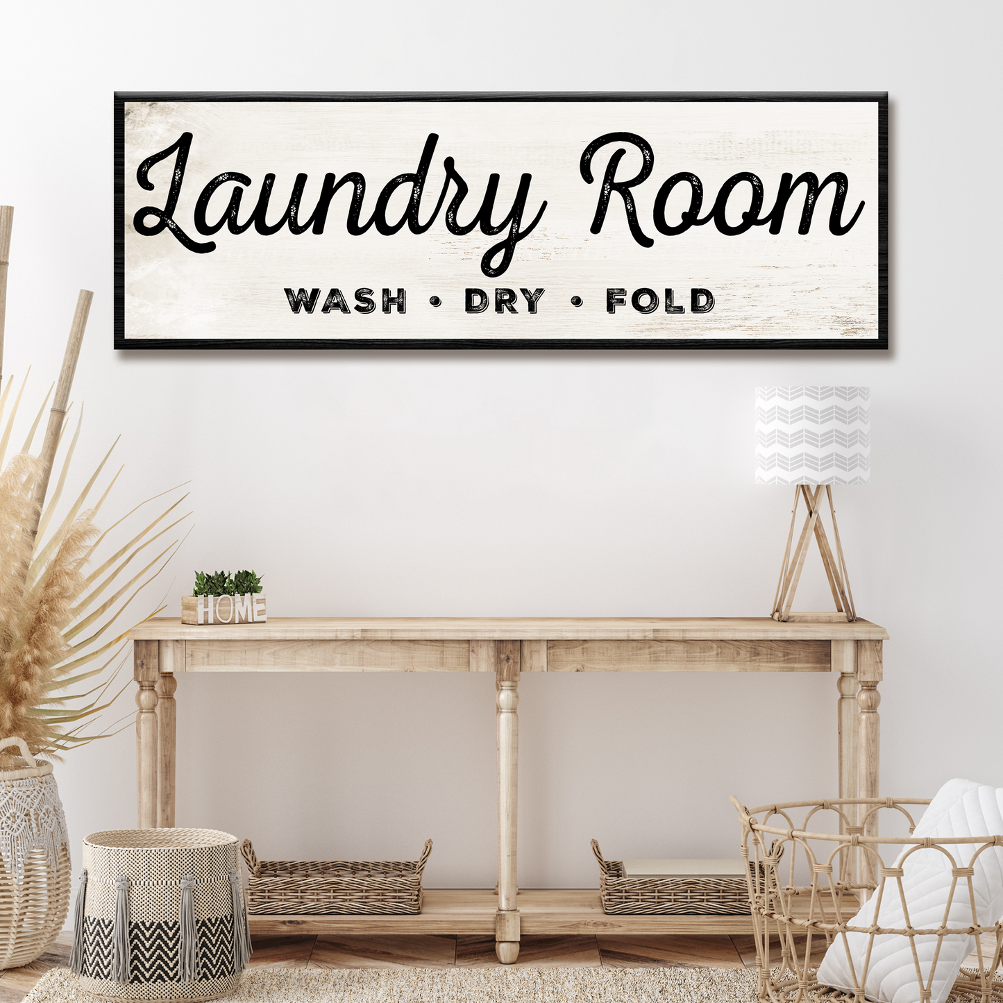 Laundry Room Wash Dry Fold Canvas Sign