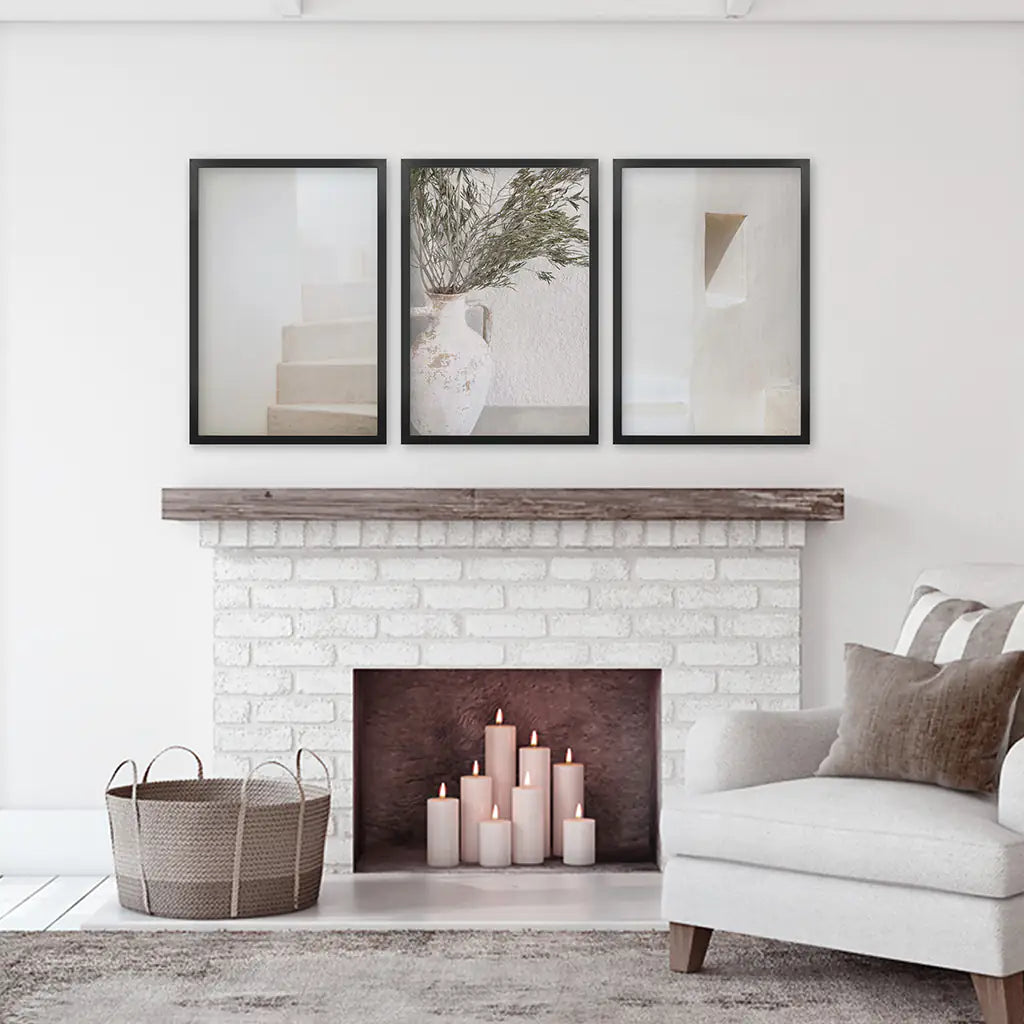 Boho Architectural Wall Art Set of 3 - Neutral Tones