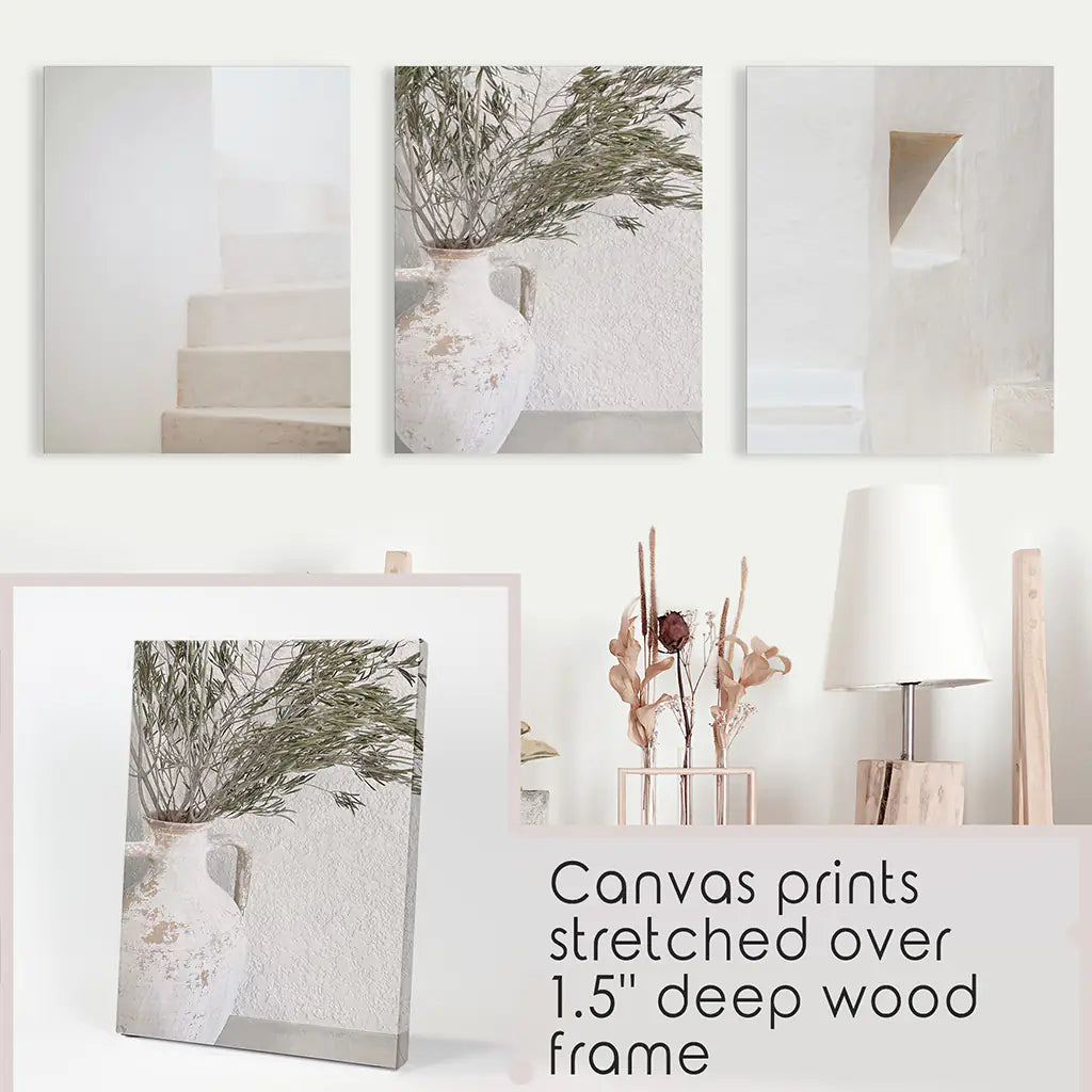 Boho Architectural Wall Art Set of 3 - Neutral Tones
