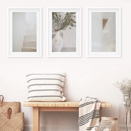 Boho Architectural Wall Art Set of 3 - Neutral Tones