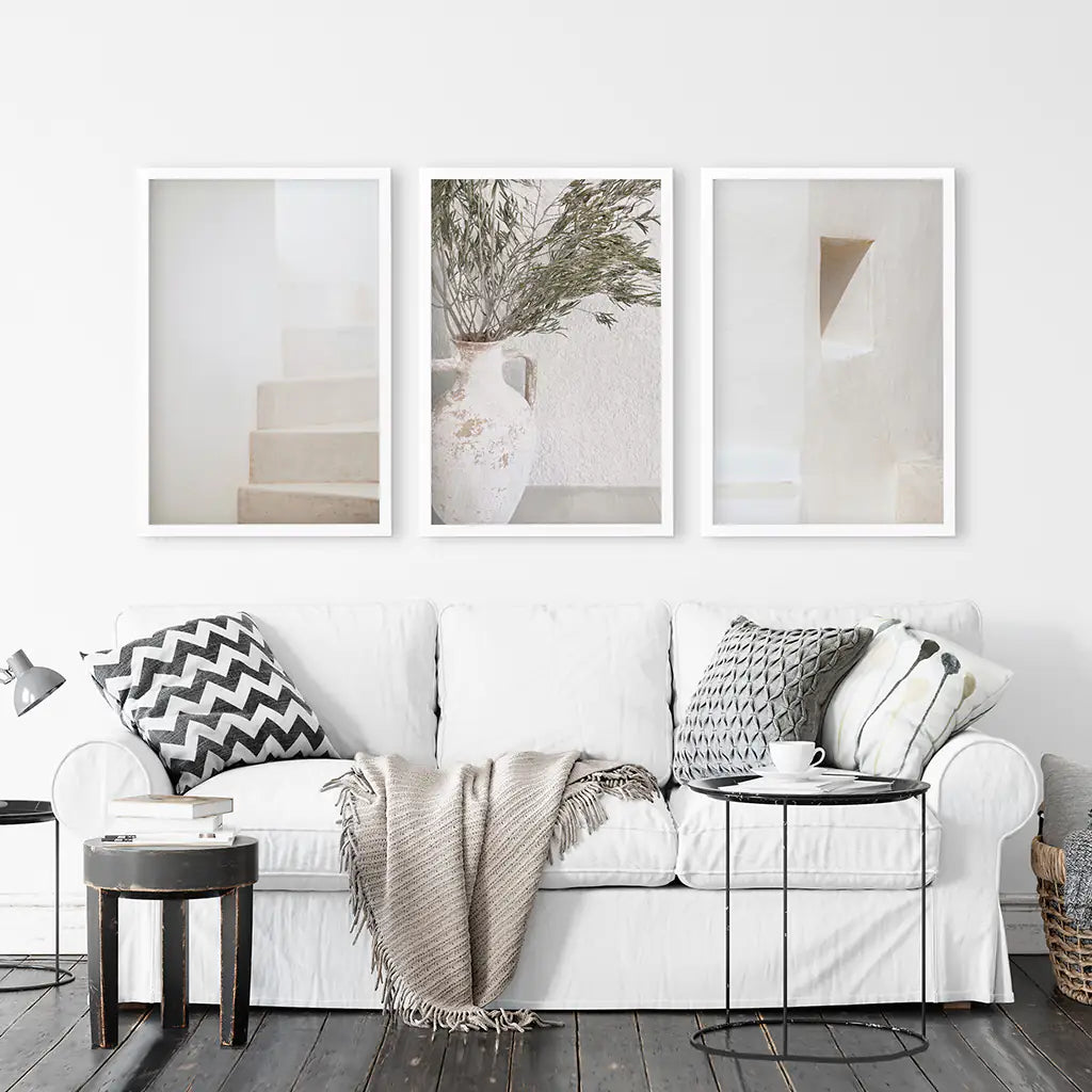Boho Architectural Wall Art Set of 3 - Neutral Tones