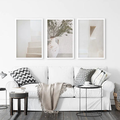 Boho Architectural Wall Art Set of 3 - Neutral Tones