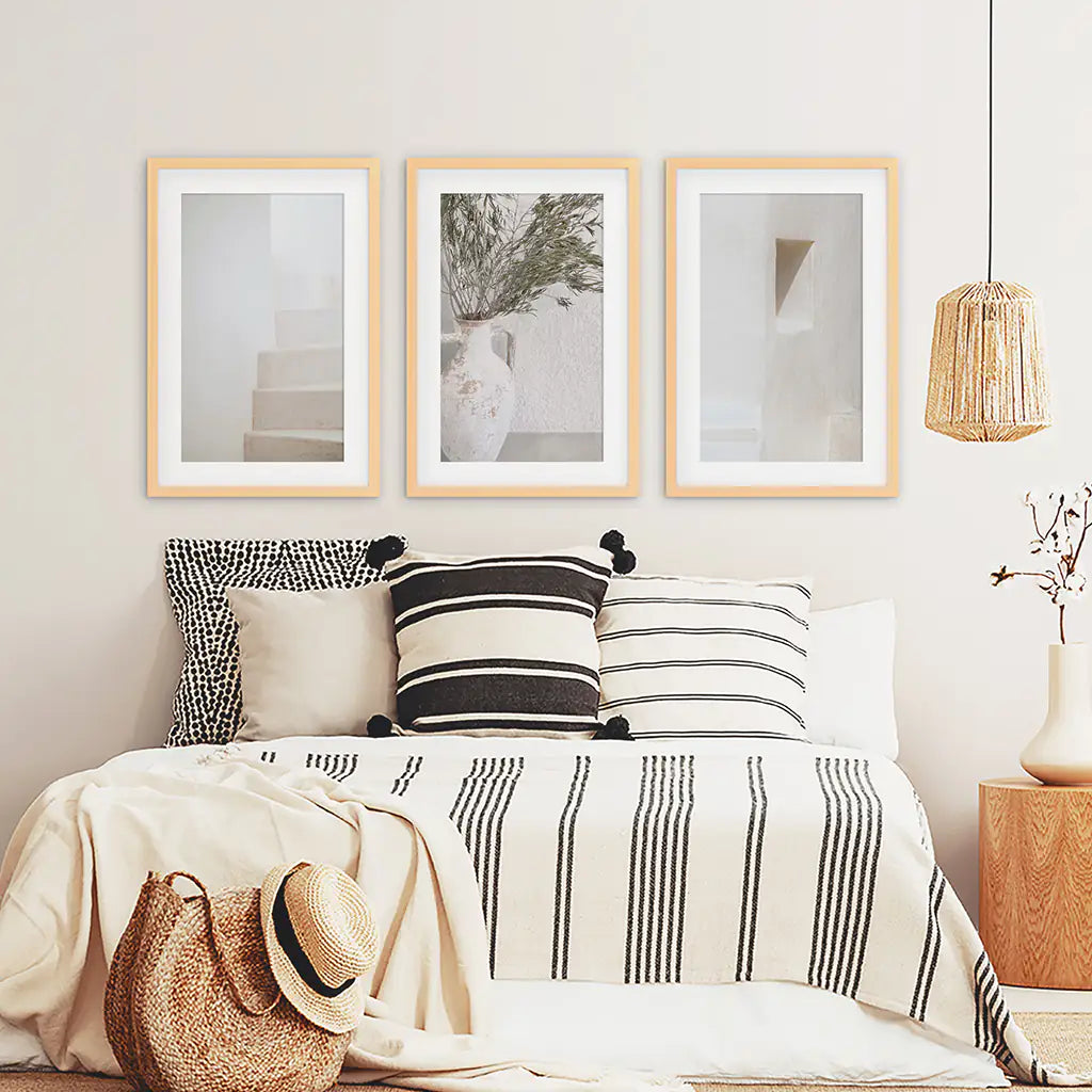 Boho Architectural Wall Art Set of 3 - Neutral Tones
