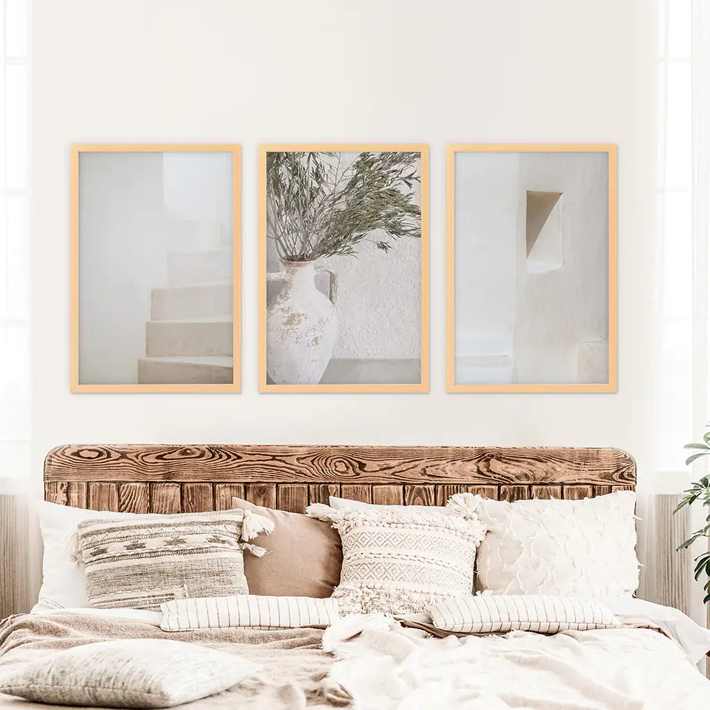 Boho Architectural Wall Art Set of 3 - Neutral Tones