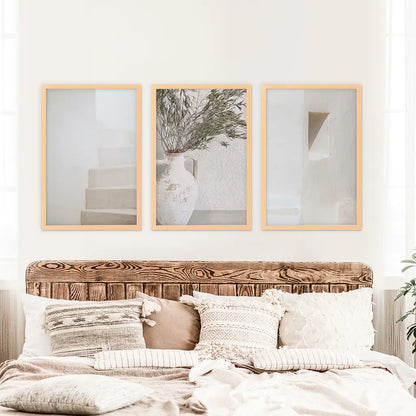 Boho Architectural Wall Art Set of 3 - Neutral Tones