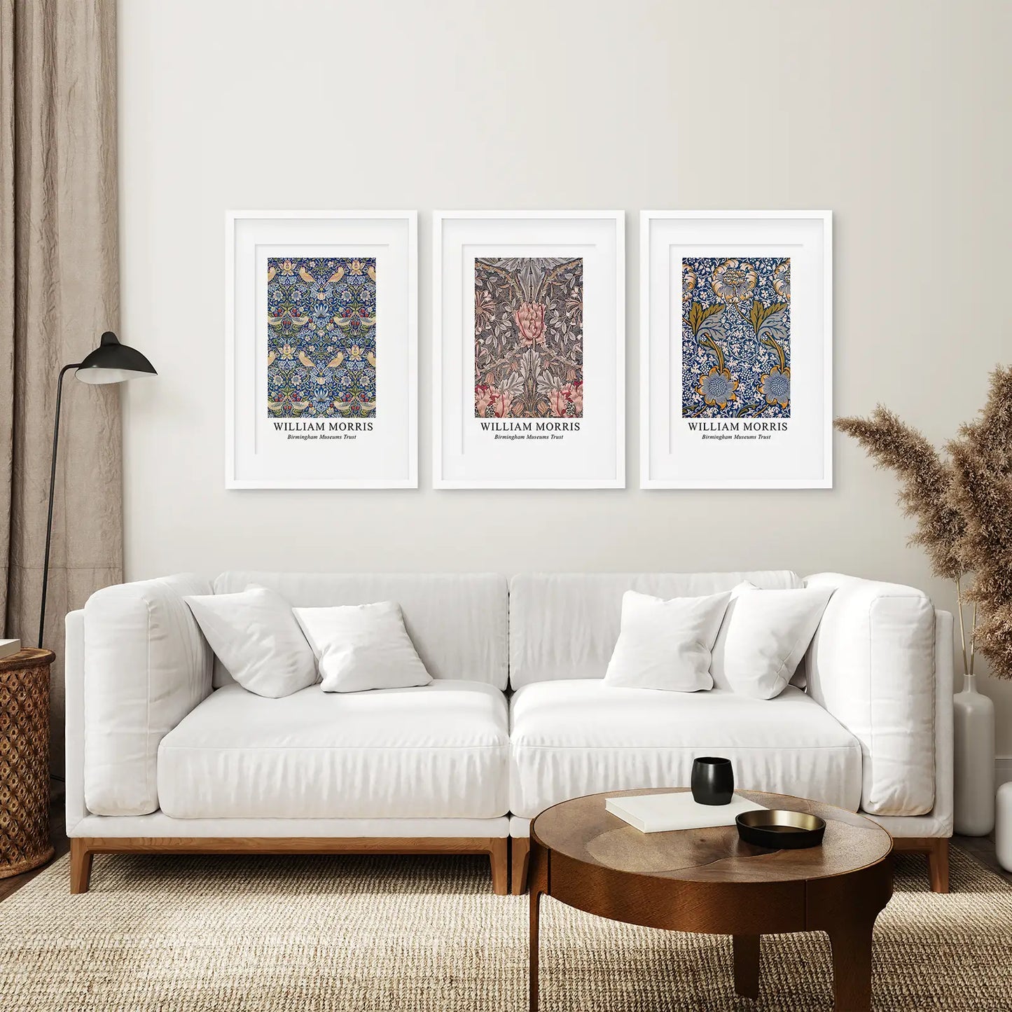 Art Nouveau Floral Wall Art Set of 3 Vintage Prints