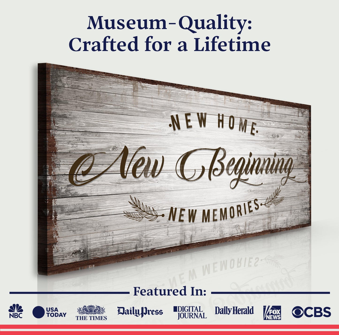 New Home New Beginning Canvas Sign - Housewarming Art