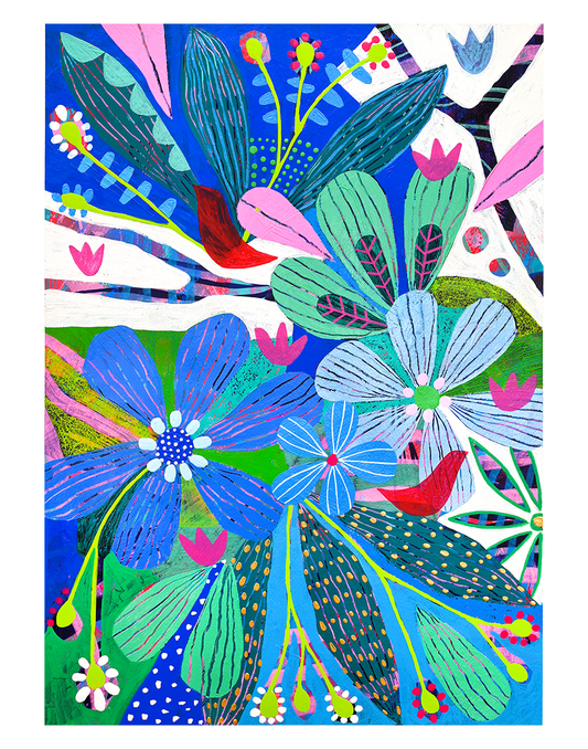 Nightingale colorful fine art print by Marianne Angeli Rodriguez
