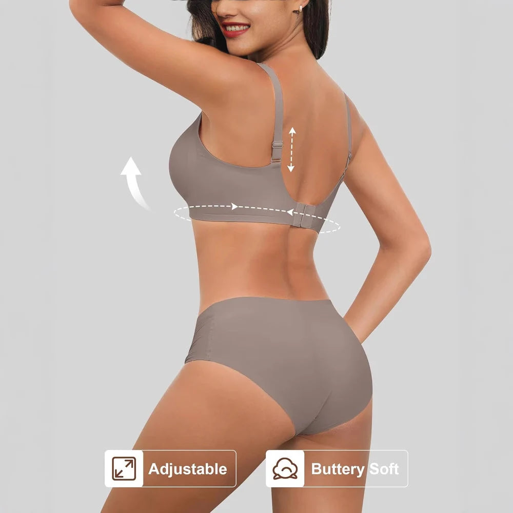 No wire bra with w shaped jelly strip support system closeup