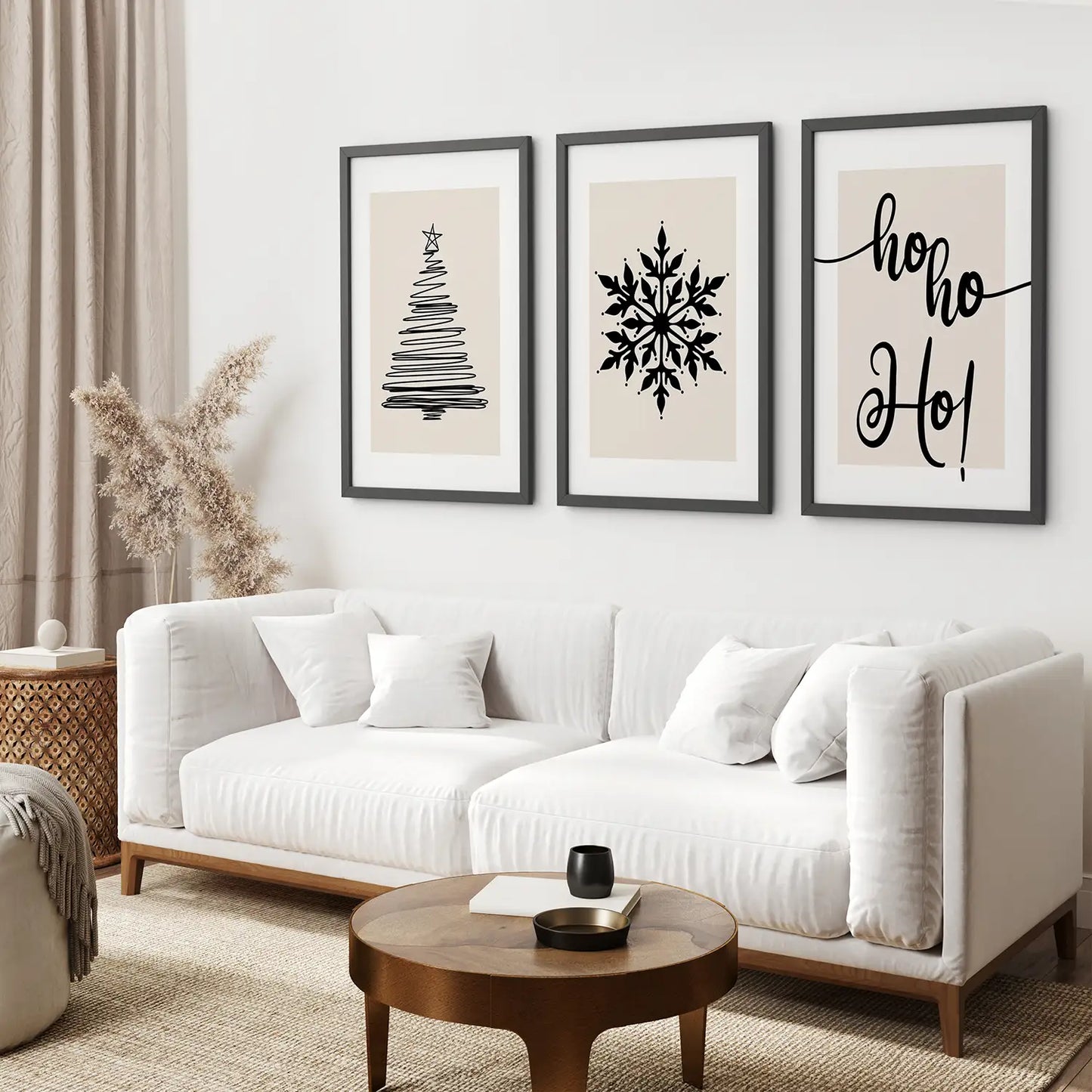 Nordic Christmas Landscape Wall Art Set of 3