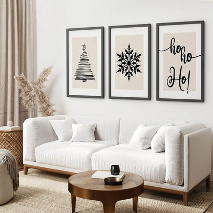 Nordic Christmas Landscape Wall Art Set of 3