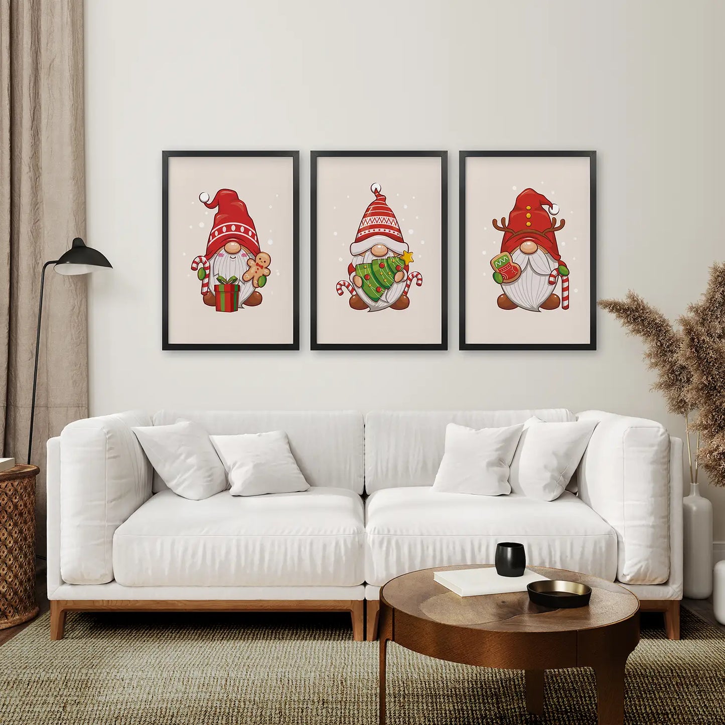 Christmas Gnomes Kids Room Wall Art Set of 3