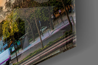 Eiffel Tower Sunset Glass Wall Art