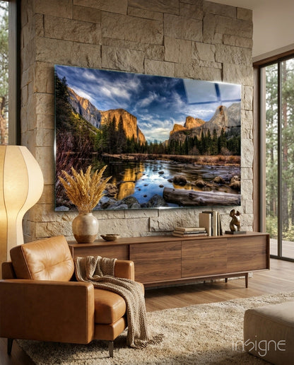 Yosemite Valley River Glass Art