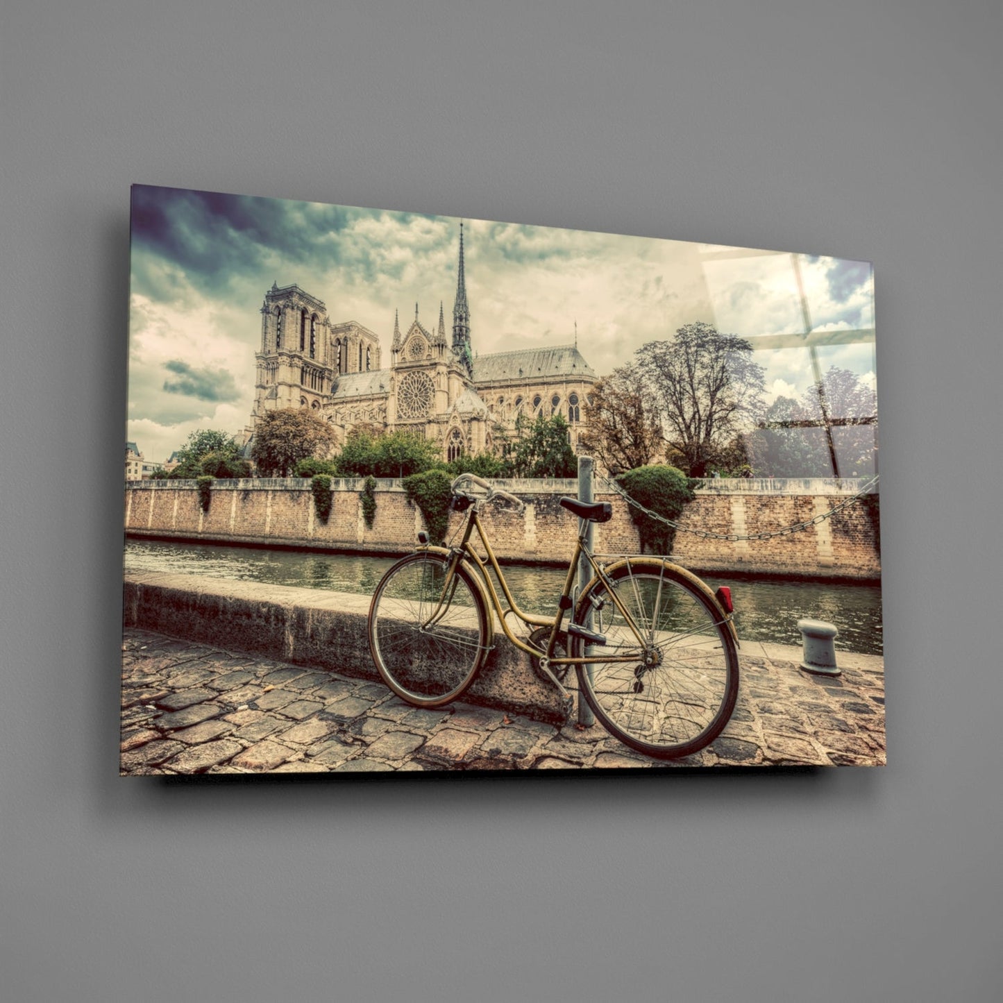 Paris Bicycle Glass Wall Art
