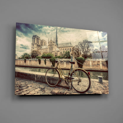 Paris Bicycle Glass Wall Art