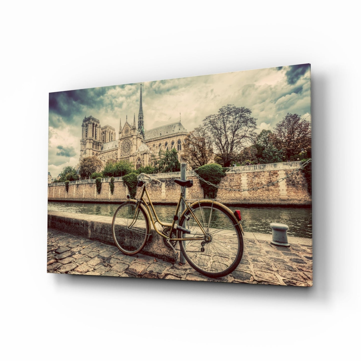 Paris Bicycle Glass Wall Art