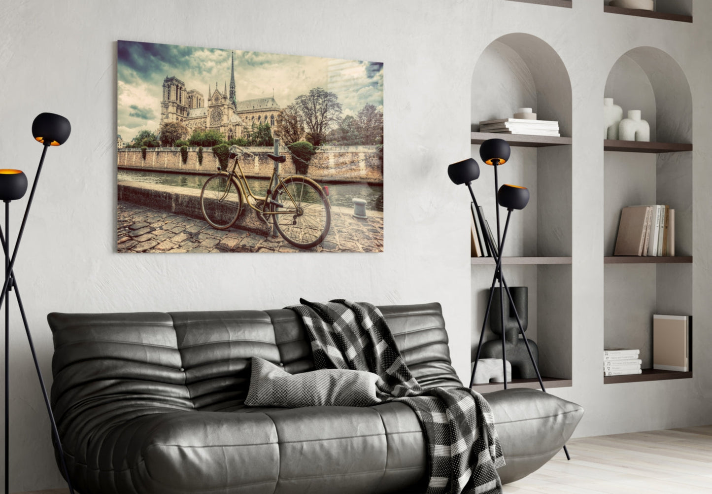 Paris Bicycle Glass Wall Art