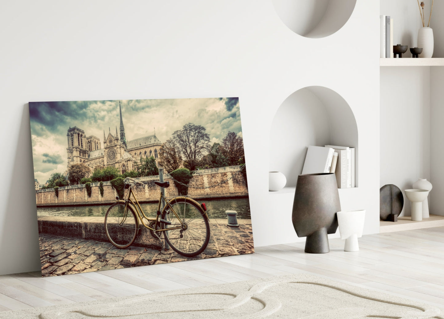 Paris Bicycle Glass Wall Art