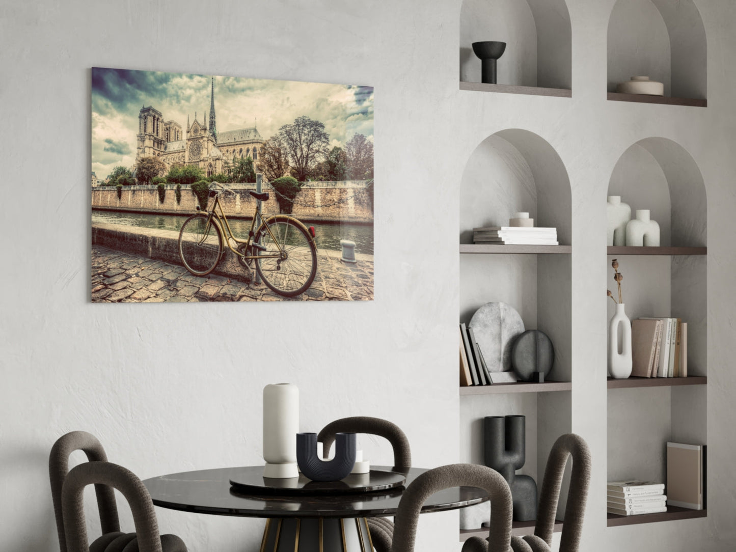 Paris Bicycle Glass Wall Art