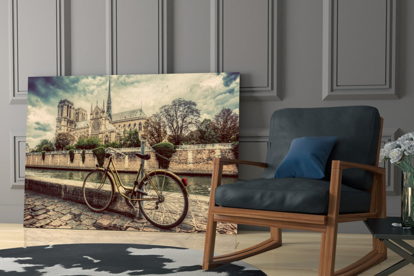 Paris Bicycle Glass Wall Art
