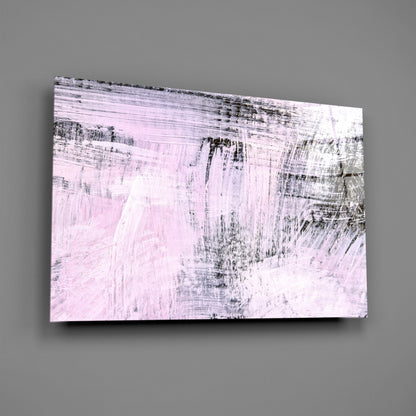 Blush Brushstroke Abstract Glass Wall Art
