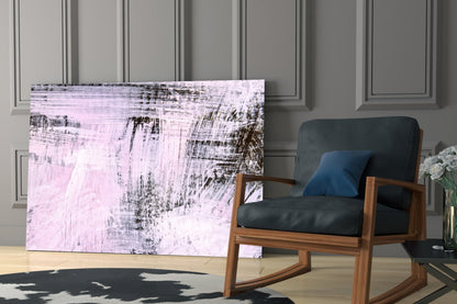 Blush Brushstroke Abstract Glass Wall Art