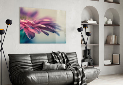 Pink Gerbera Petals Glass Wall Art