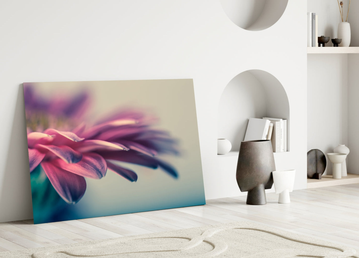 Pink Gerbera Petals Glass Wall Art
