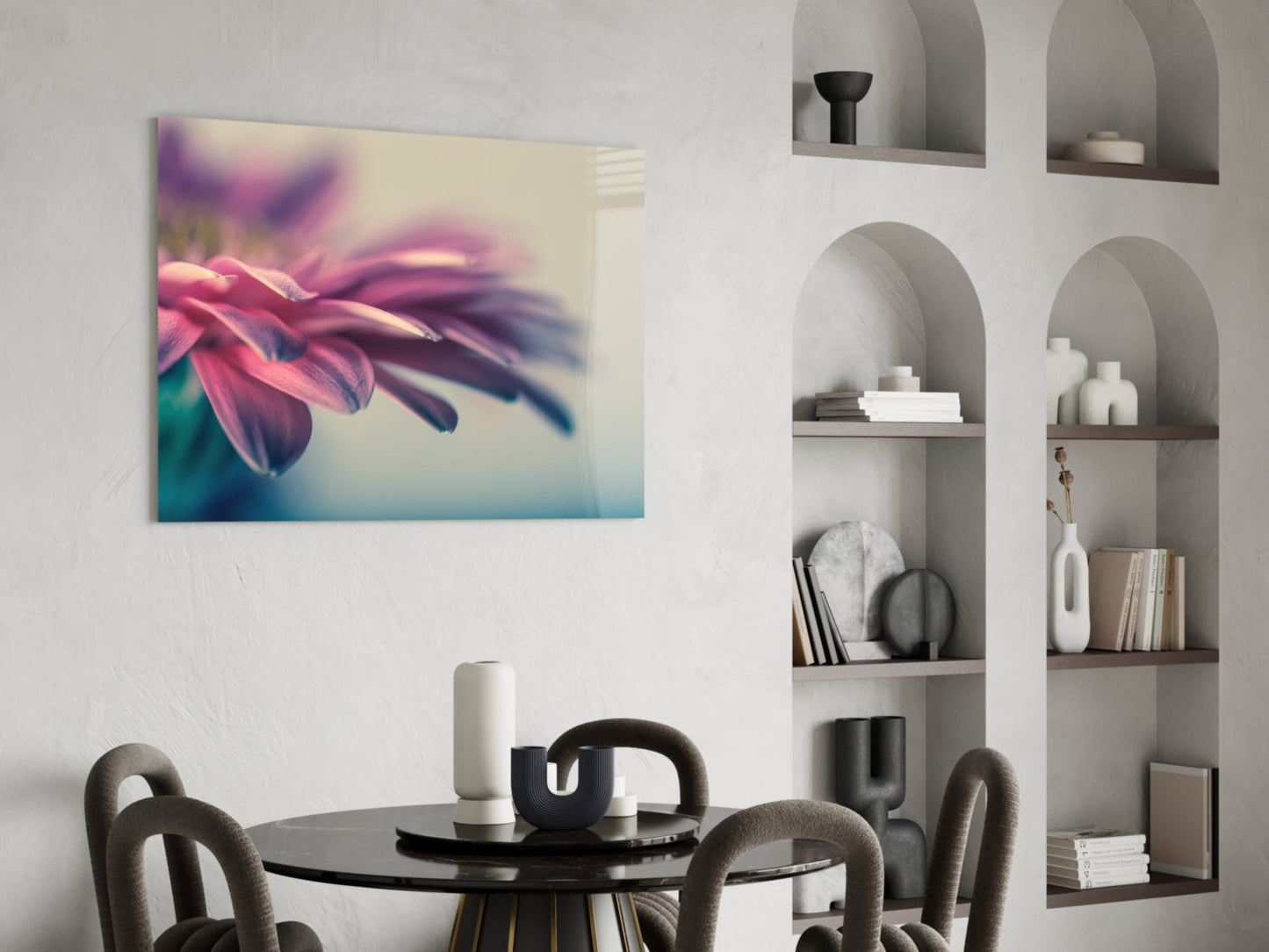 Pink Gerbera Petals Glass Wall Art