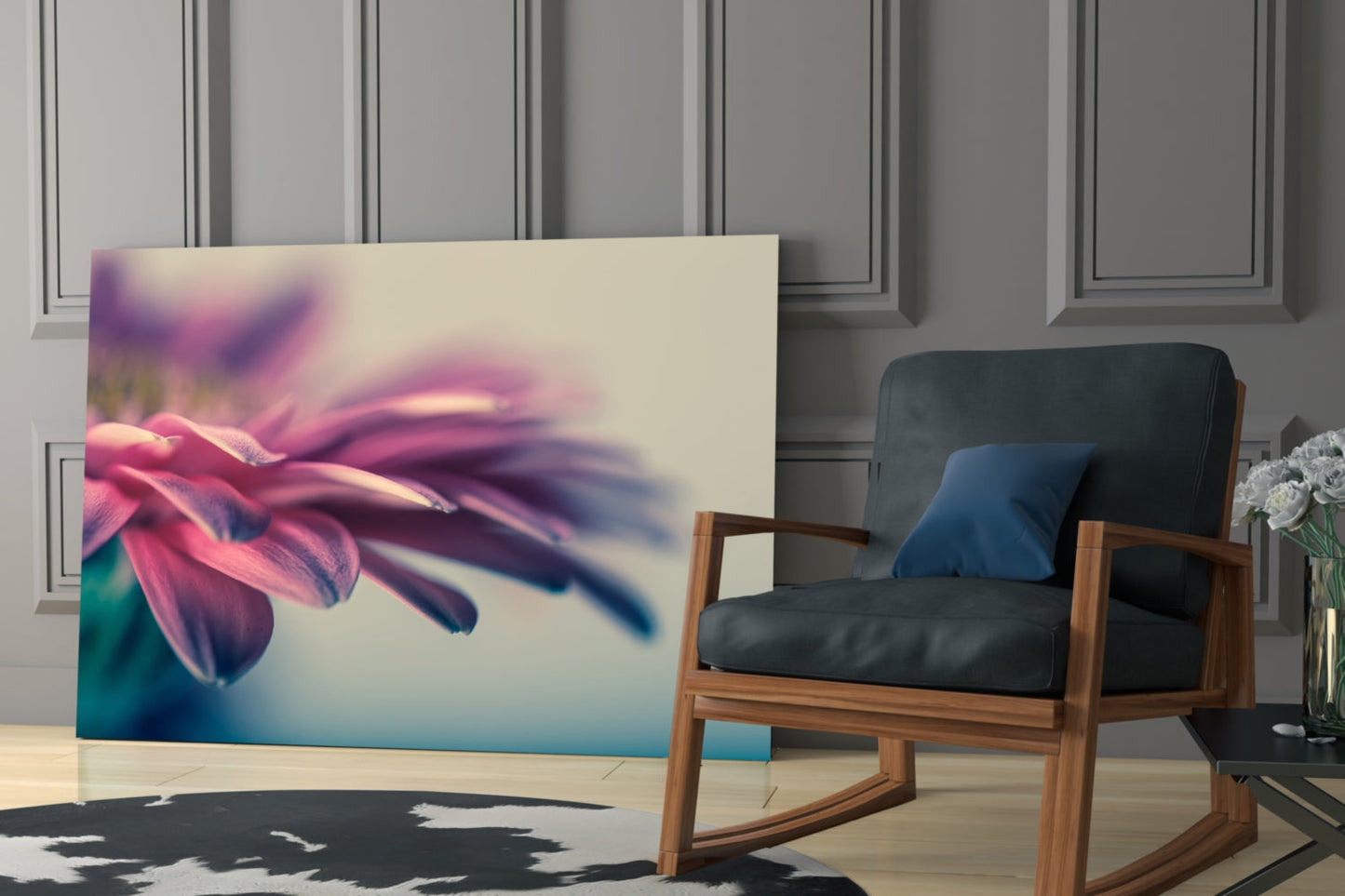 Pink Gerbera Petals Glass Wall Art