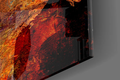 Amber and Cobalt Abstract Glass Wall Art
