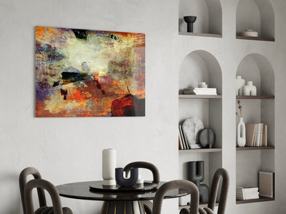 Amber and Cobalt Abstract Glass Wall Art