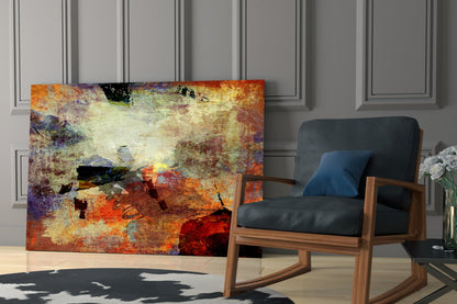 Amber and Cobalt Abstract Glass Wall Art