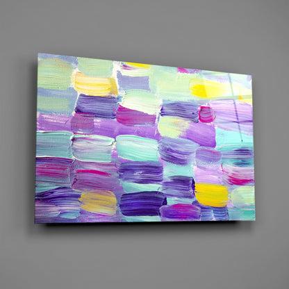 Pastel Brushstroke Abstract Glass Wall Art