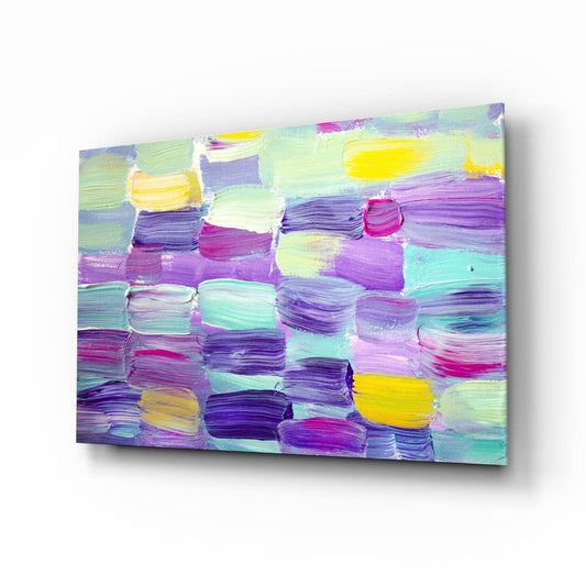 Pastel Brushstroke Abstract Glass Wall Art