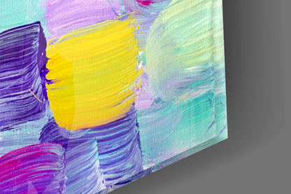 Pastel Brushstroke Abstract Glass Wall Art