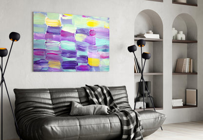 Pastel Brushstroke Abstract Glass Wall Art